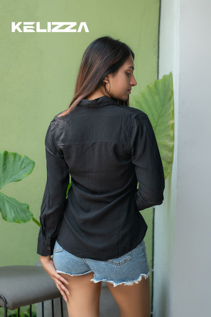 Mia Black Long Sleeve Shirt