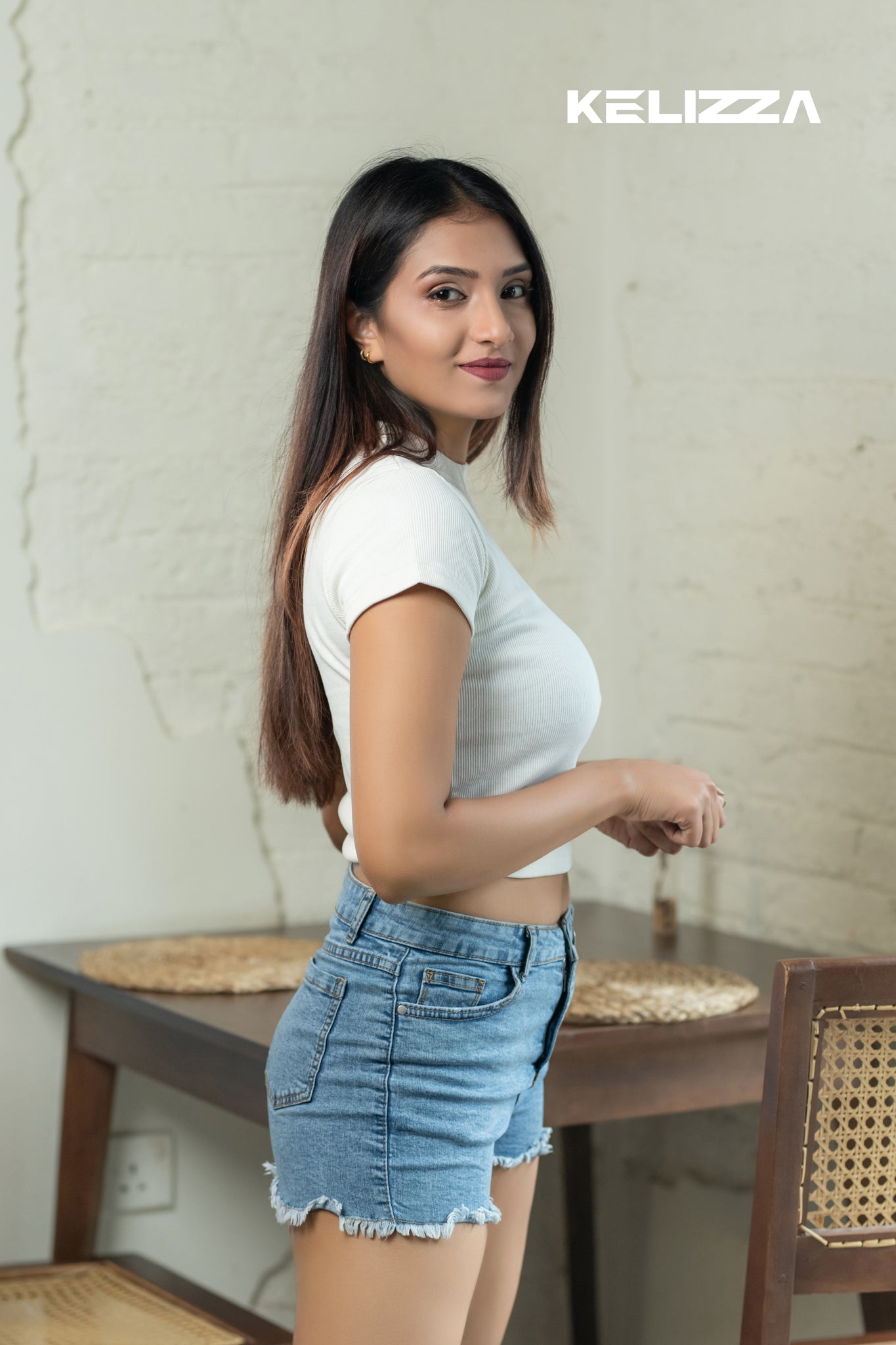 Bella Ribbed Short Sleeve  Crop Top