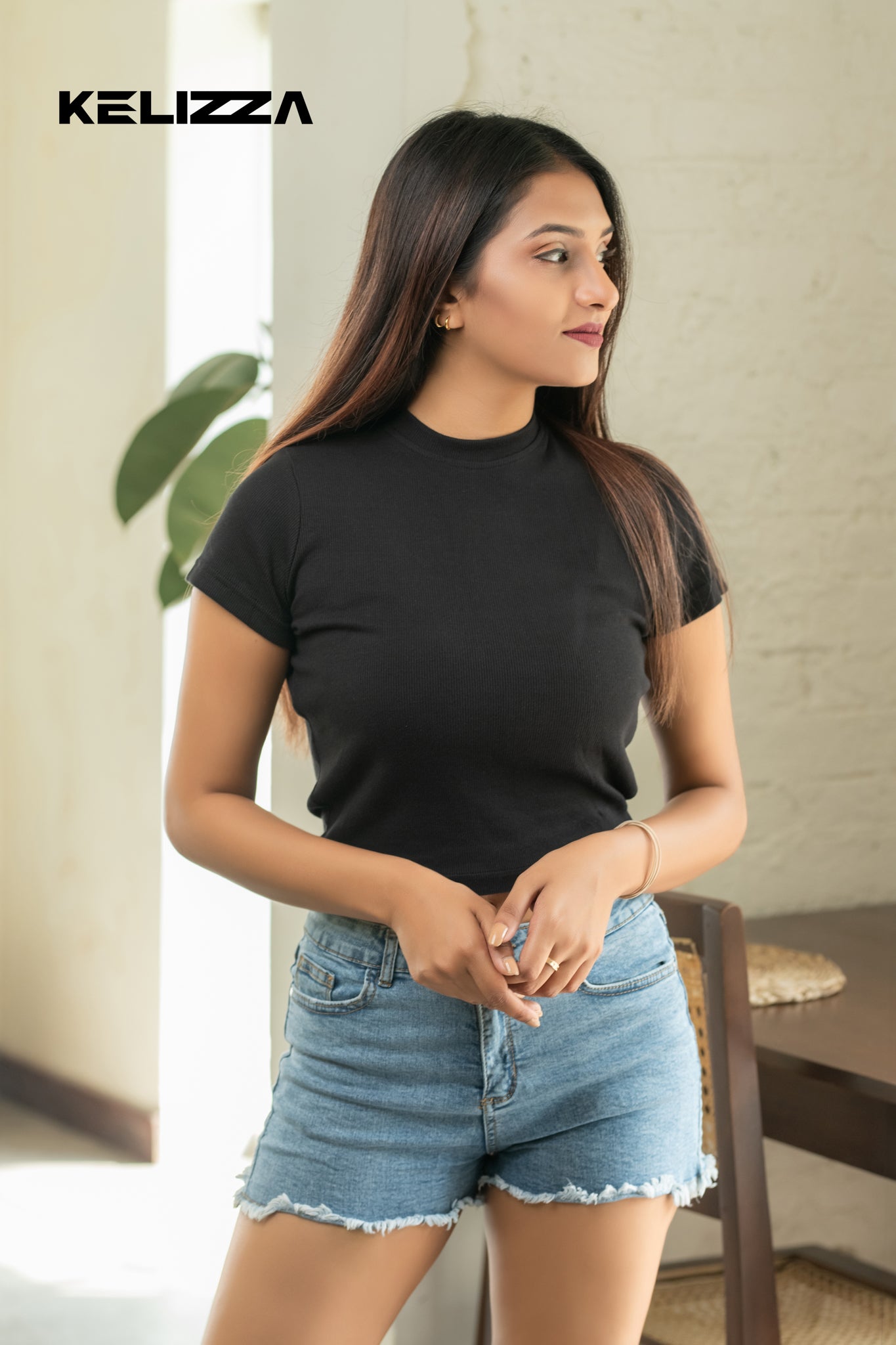 Bella Ribbed Short Sleeve  Crop Top