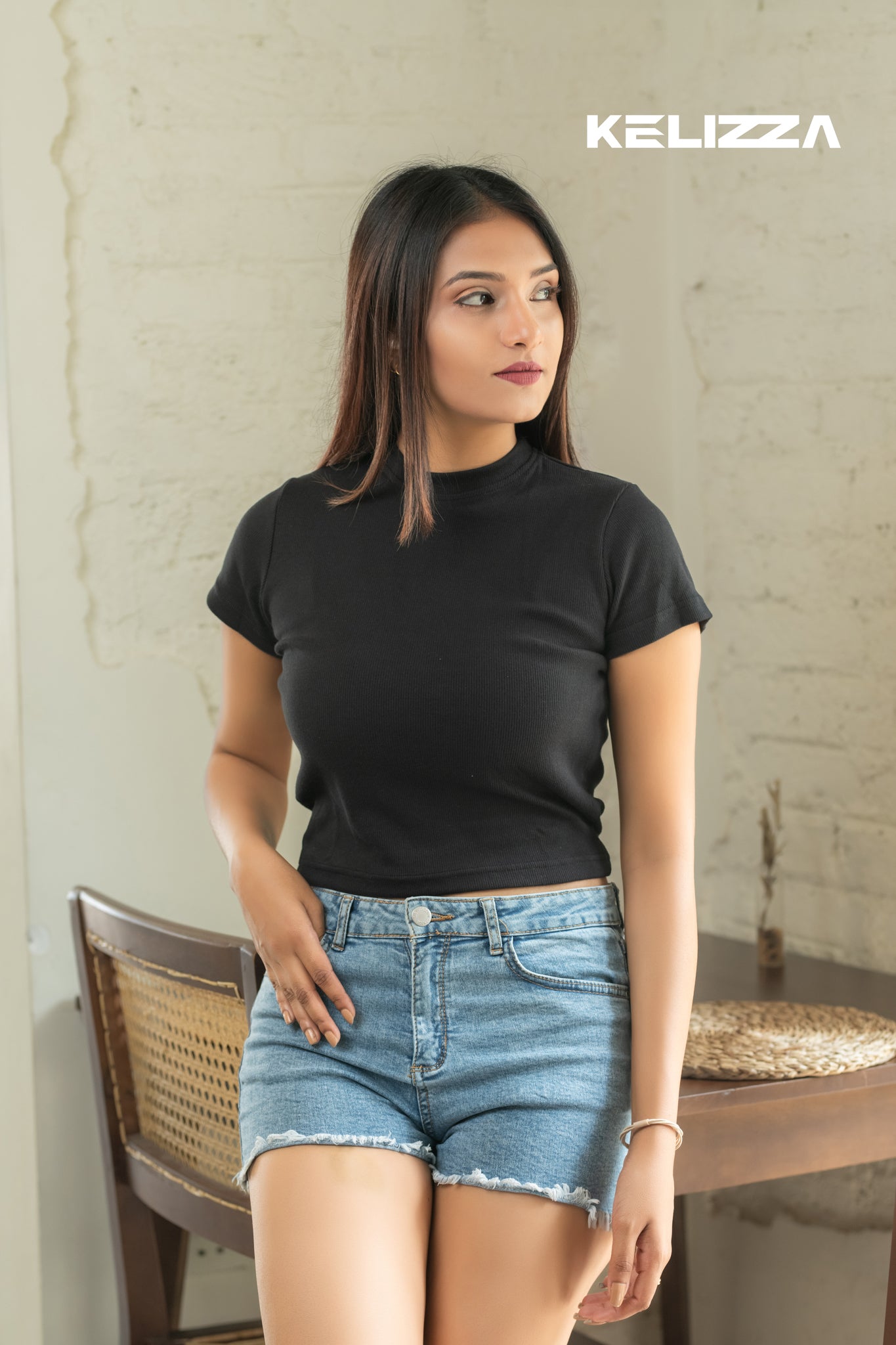 Bella Ribbed Short Sleeve  Crop Top