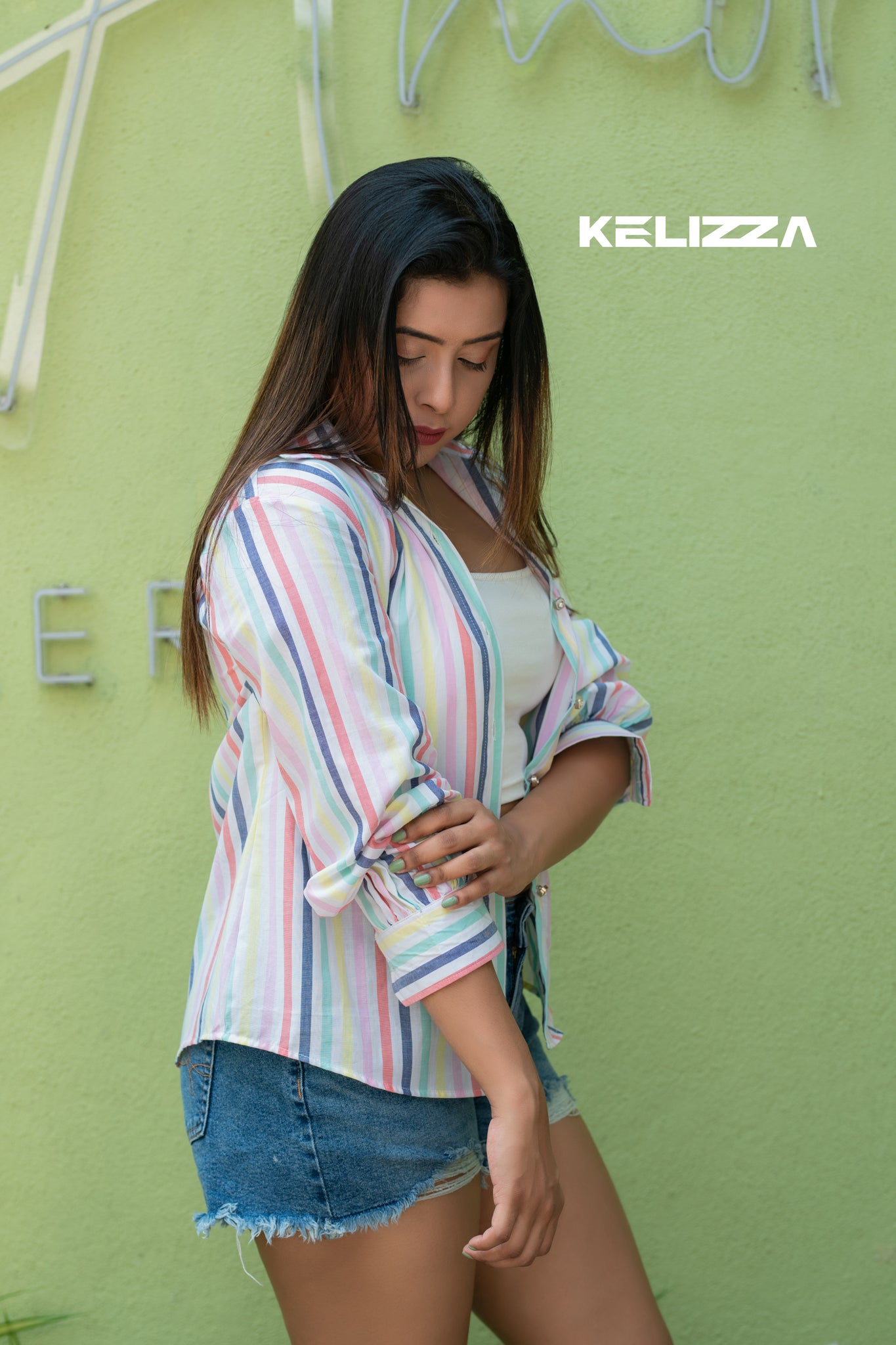 Zara Long Puff Sleeve Stripe Shirt