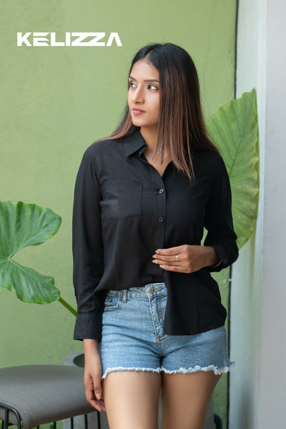 Mia Black Long Sleeve Shirt